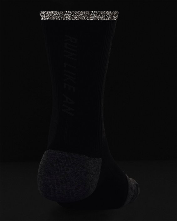 Unisex UA ArmourDry™ Run Cushion Mid-Crew Socks in Black image number 2